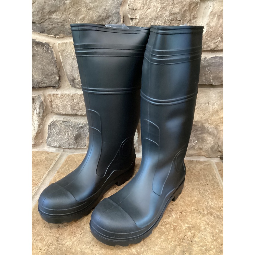 Itasca Mens PVC Waterproof Boots Black Tall Rain Work Boot 6847012 Size 7 New